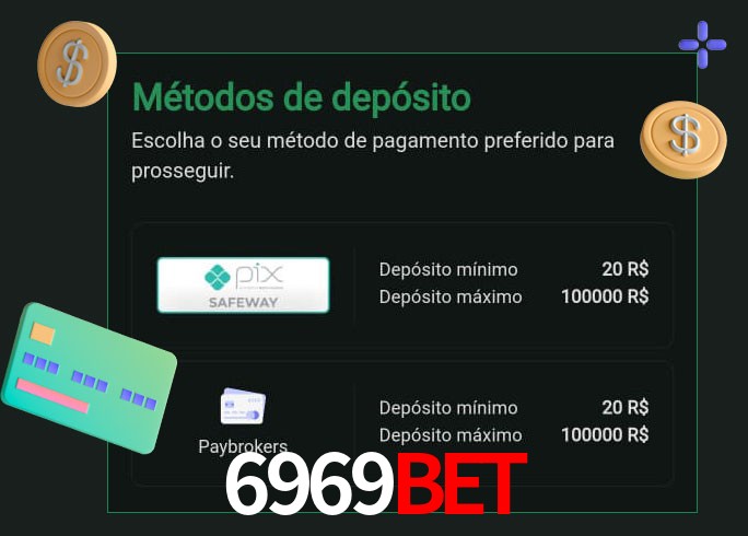 O cassino 6969BET oferece uma grande variedade de métodos de pagamento